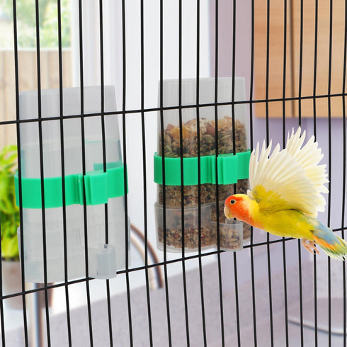 Hypeety Bird Water Feeder Dispenser, Automatic Parrot Water Feeder Cup 200ml / 7.05 oz Clear Bird Cage Feeder