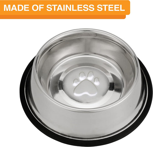 Neater Pet Brands Stainless Steel No-Skid Dog Bowl for Food or Water, 32 oz
