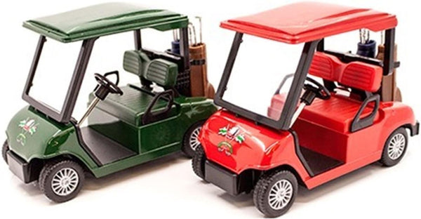 KiNSFUN Golf Cart 4½" Die Cast Metal Model Toy Car, Green and Red, Perfect for Collectors and Kids