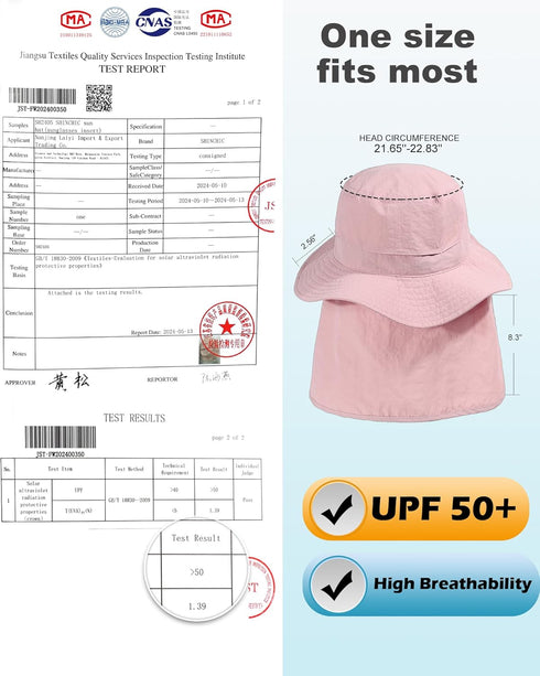 Waterproof Sun Hat for Women, Men's Packable Rain Hat, UPF50+ Bucket Safari Fishing Hat
