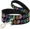 Dog Leash Dancing Bears, Black Multi Color, 6 Feet Long, 1.0 Inch Wide