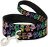 Dog Leash Dancing Bears, Black Multi Color, 6 Feet Long, 1.0 Inch Wide