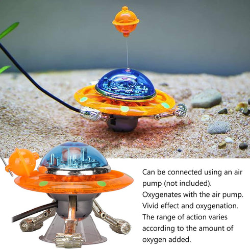 Aquarium Decoration, Suspended UFO Fish Tank Decoration Air Action Ornament for Fish Tank Landscape