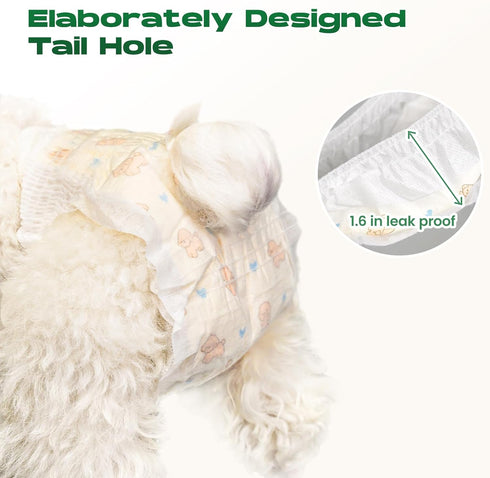 360Leak-Proof 10PCS) Disposable Dog Diapers Female, Full Wrap Stretchy Waist, Highly Absorbent Diapers for Female Dog