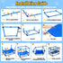 Bullro 8 Hammock Blue Puppy Play Gym with Hanging Toys, Dog Jungle Gym Indoor with and Funny Enrichment Toys, PVC Frame