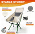 Backpacking 270 lbs, IEJ Ultralight High-Back Camping Chair - Portable Folding Chair White Carry Bag, Supports up