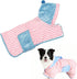 HELAIMAY Color Block Absorbent Pet Bathrobe, Soft Bath Towels Hooded Robe for Dogs