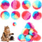 KALIONE 30 Pcs Soft Plush Cat Ball 1.2-inch Rainbow Cat Toy Balls Fuzzy