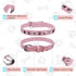 SCENEREAL Leather Dog Collars for Small Medium Dogs, Adjustable Studded Cute Collars for Boy Girl Pets, Pink S
