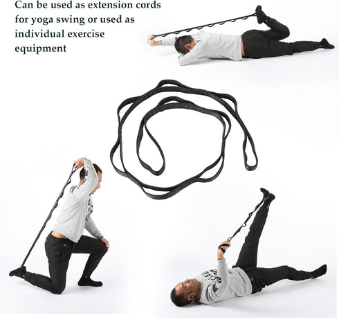 ZELUS Aerial Yoga Swing Sling Kit Set with 2 Extensions Straps and Ceiling Mounting Equipment