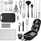 Camping Accessories Kitchen Cooking Utensils Set, Portable Outdoor Camp Cookware Set, Silicone