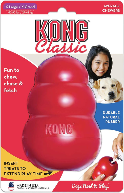 KONG Classic Dog Toys with Easy Treat Peanut Butter, 8 Ounce, for X-Large Dogs