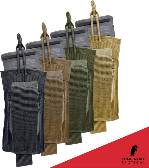 Rifle and Pistol Mag Pouch | American Company - Open Top Single Double Triple Magazine Holster for Ammo, Universal