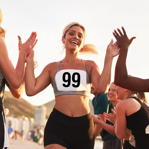 6 7.5 Inch Running Bib Numbers with Safety Pins for Marathon Sports Competition Events Tearproof Waterproof, x