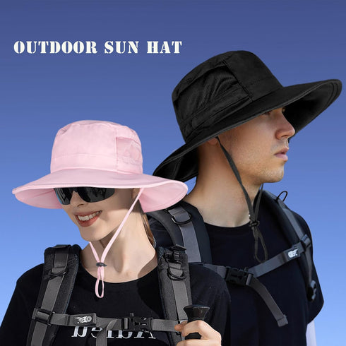 Sun Hat for Men/Women, Waterproof Wide Brim Fishing Hat, UPF 50+ Foldable Boonie Hat for Hiking Garden Safari Beach