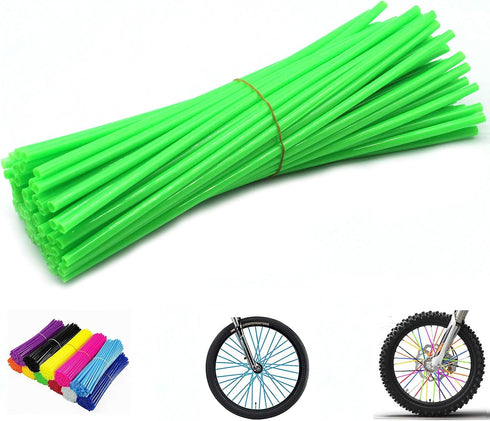 Spoke Skins Spoke Covers | 8-21 inch Rims Protector & Decoration for Dirt Bike, Bicycle, Wheelchair, Motorcycle | 72Pcs