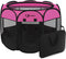 Dog Playpen, Indoor Puppy Pet Playpen for Medium Dogs, Portable Pop Up Kennel with Carrying Case, Hot Pink