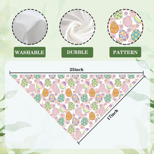 YJIKRTVT Easter Dog Bandana, Colorful Easter Egg Bunny Pattern Triangle Pet Scarf, Spring Holiday Puppy Bib for Small