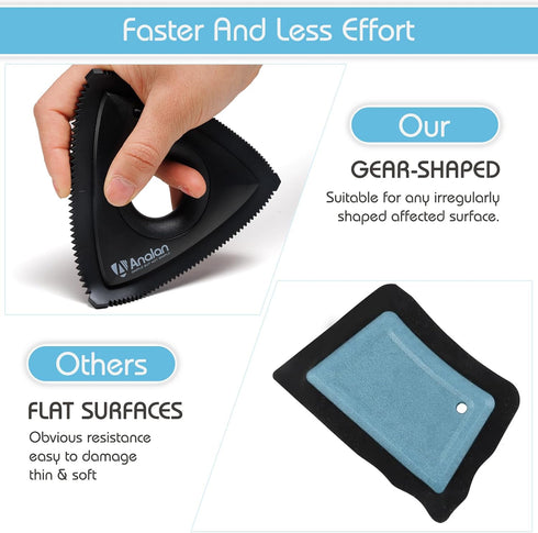 Analan Mini Pet Hair Remover for Car Detailing, Effective Triangle Carpet Dog Hair Remover for Furniture & Couch