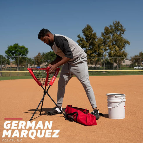 PowerNet Baseball Softball Portable Batting Practice Ball Caddy - Holds up to 60 Baseballs