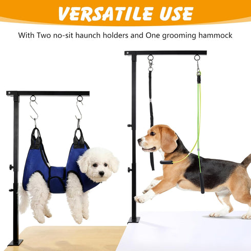 27-37 inch, Hammock, ondware Dog Grooming Arm with Dual-Spiral Clamp, Adjustable Height Dog Grooming Table Arm