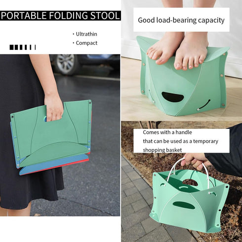 XnxnzhHo Folding Camping Stool Portable Hiking Travel Chairs, Multi Functional Plastics Stool, for Airplane Foot Leg