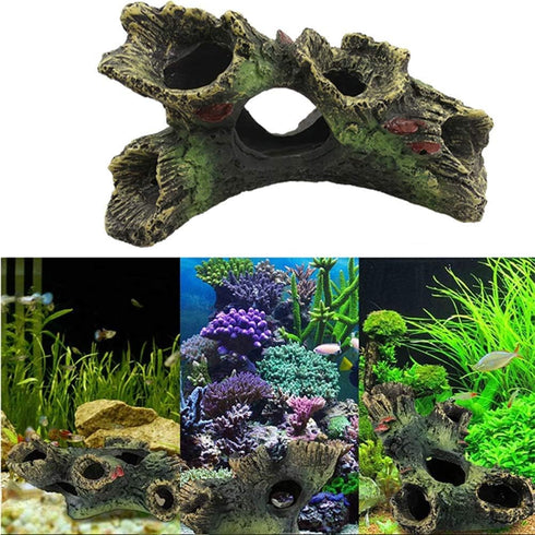 DoubleWood 2 PCS Decaying Trunk Betta Fish Driftwood, Aquarium Caves Fish Tank Wood Decor