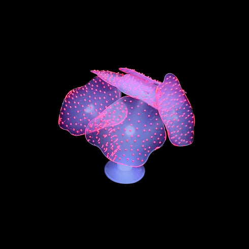 Lpraer 4 Pack Glow Aquarium Decorations, Coral Reef Glowing Mushroom Anemone Simulation Glow Plant for Fish Tank