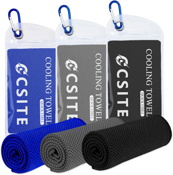 CSITE 3 Pack Cooling Towels (47"x12") for Neck and Face, Ice Towel