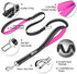 PoyPet 5 Feet Heavy Duty Dog Leash, Car Seat Belt, 2 Handles, Padded Traffic Grip for Extra Control (Pink)