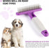 POODLIE Poodle Pet Dog Grooming Rake | Dematting Tool with Stainless Steel Shedding Comb, Purple Handle