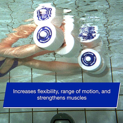 Thera-Band Aquatic Exercise Dumbells/Hand Bars - Medium - One Pair - Disc Size 12" x 2.5"