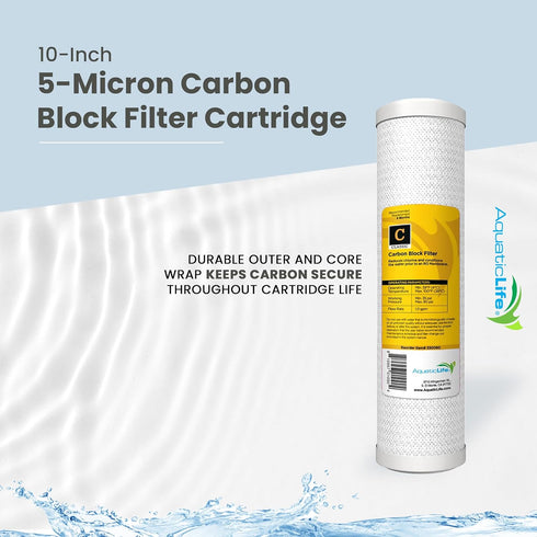Aquatic Life 10-Inch Pre Carbon Block Replacement Filter Cartridge for RO-DI System
