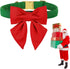 Maca Bates Christmas Red Green Dog Collar with Bow Tie - Adjustable Breakaway Collars for Solid Colors Dogs Gift for