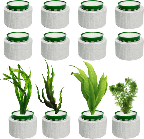 12 Pack Anti-Floating Ceramic Aquarium Plant Rings, Fixed Rings for Fish Tank Accessories
