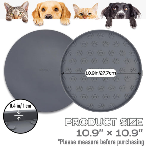 1 Pack 10.9 10.9 (1 Pack, Pet Feeding Mats for Food and Water, Waterproof Anti-Slip Placemats for Dog Cat Bowl