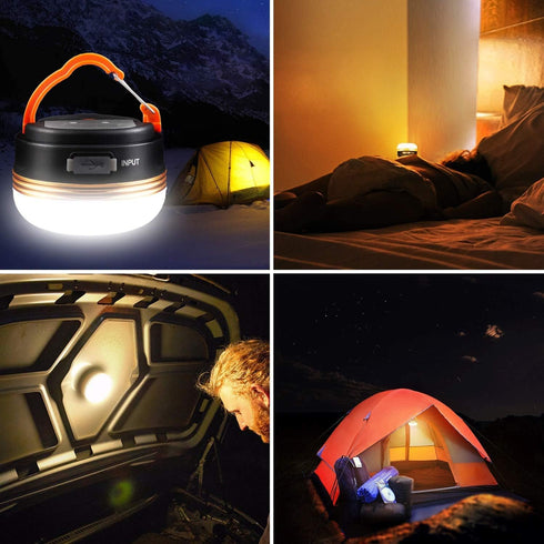 LED Camping Lantern, Rechargeable Portable Tent Light, 300LM, 3 Light Modes, Electric Lantern for Camping, Hiking