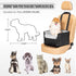 25 lbs PETSFIT Small Dog Car Seat, Waterproof PU Leather Dog Carseat with Patent Safe Buckles, Clip-On Leash, Car Seat