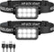 Rechargeable Headlamp Flashlight 2-Pack, 8 LED 2500 Lumen Ultra-Light Bright Headlight with