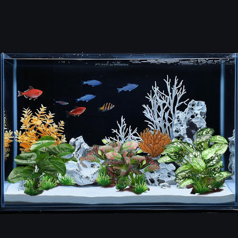 2Pcs (Style-1) Reptile Artificial Plants, Terrarium Plants Decorations, Aquarium Fish Tank Plant, Amphibian Habitat