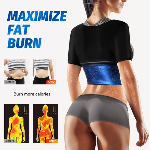 MATKAO Women's Sauna Suit - Weight Loss Sweat Shirt & Waist Trainer Vest