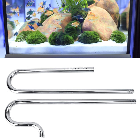 Aquarium Inflow Pipe - Lily Pipe Stainless Steel Surface Skimmer, Durable Outflow Oil-Film Filter Pipe (16/22mm)