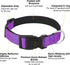 Adjustable Dog Collars for Medium Dogs, Heavy Duty Waterproof with Quick Release Buckle, Reflective Nylon Collar (M,