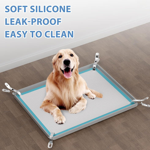 IMMCUTE 28" 34" Pee Pad Holder for Dogs, Thickened Soft Silicone Extra Large Puppy Pad Holder Fits Up to x Pee Pads
