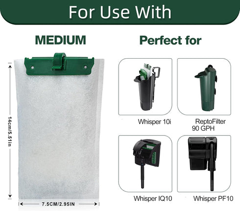 16-Count Medium Filter Cartridges, Compatible with Tetra Whisper Bio-Bag Filters, Ready to Use