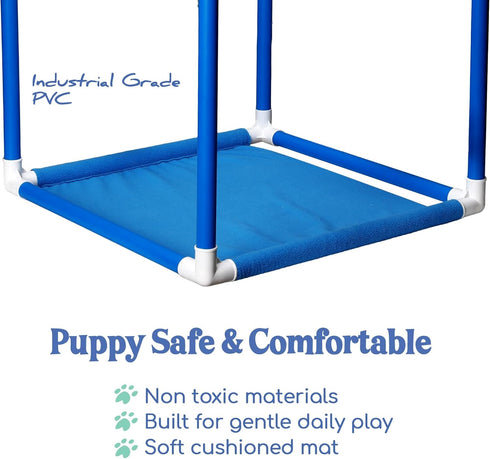 8 19.5" Set Race&Herd Puppy Play Gym, Dog Play Mat, Bungee Straps Interactive Puppy Active Toys - Small Dog Jungle Gym