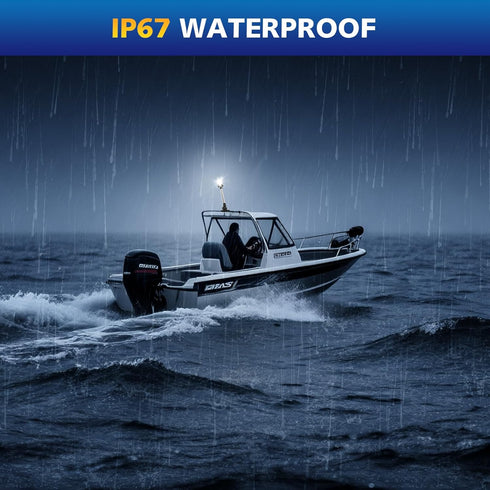 9 Inches IP67, 3NM Pontoon Stern Light Bimini Mount, Bimini Light for Pontoon Boat LED Waterproof Boat Anchor Lights