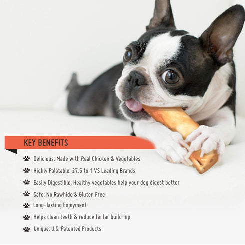 Gluten Free Rawhide Free Dog Chew Chicken Rolls Mini 2.5" for Small Dogs, 10 pcs/Pack