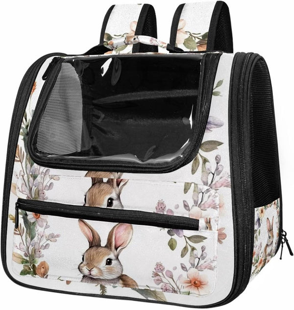 Cute Baby Animal Bunny Rabbit Transparent Pet Carrier for Travel Hiking for