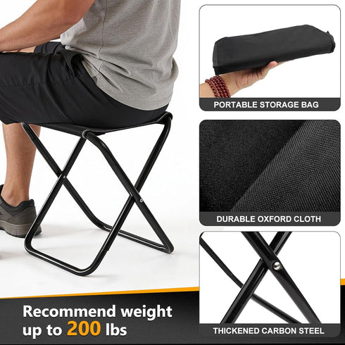OOPTREVOL 265 LBS, Camping Stool, Portable Stool, Folding Camping Chairs for Adults, Collapsible Chairs, Pocket Seat